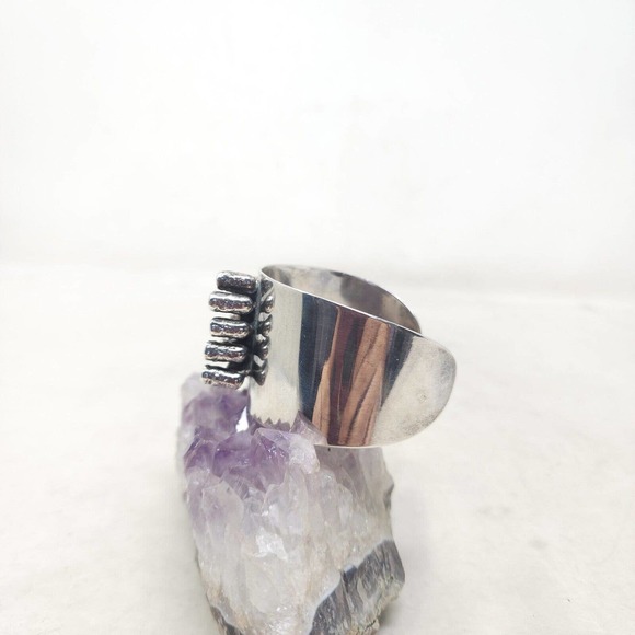 Jacob Hull Cuff Bracelet Silver Plate Ribcage Skeleton Denmark Brutalist RARE - Picture 3 of 12